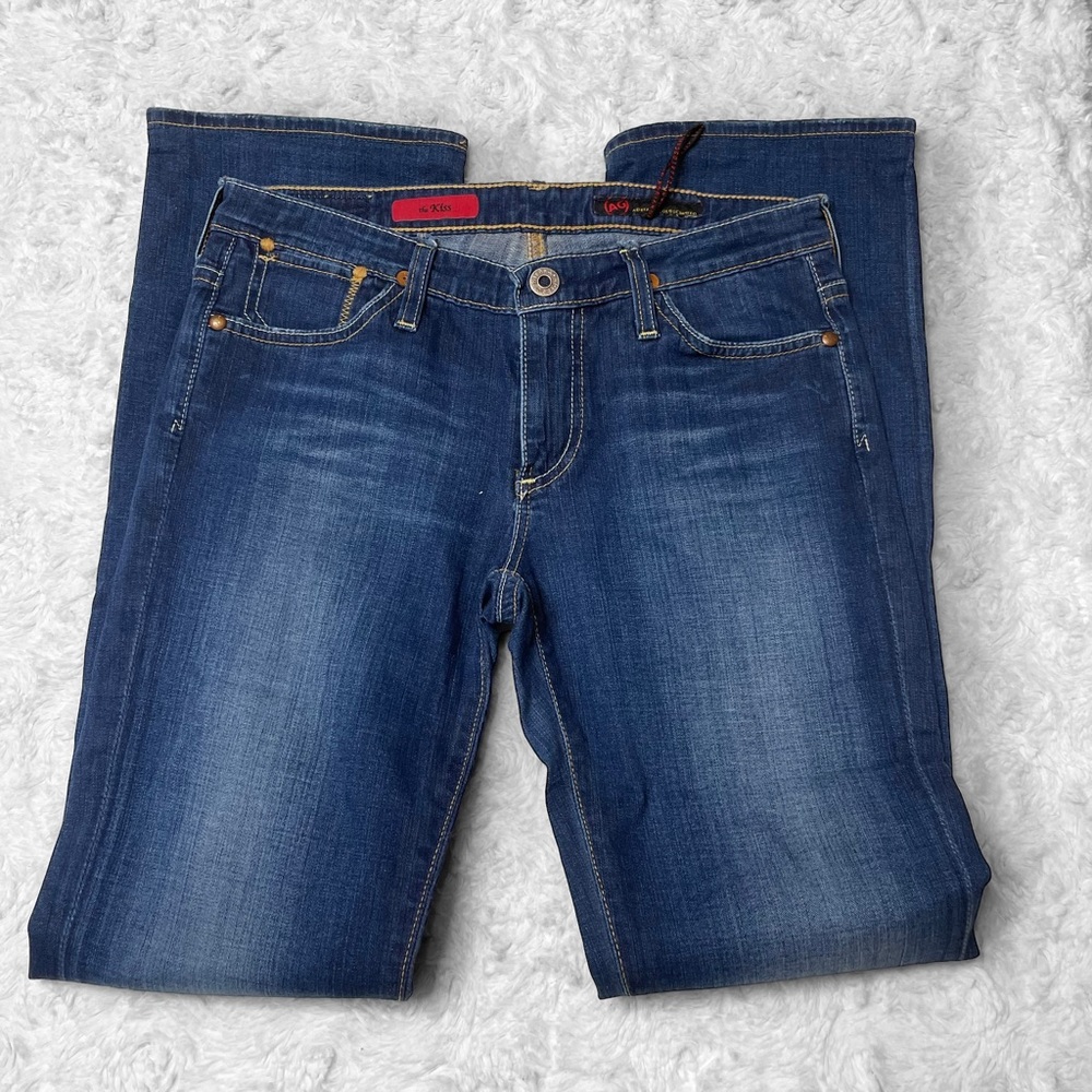 AG ADRIANO GOLDSCHMIED Women's  Medium Wash The Kiss Slim Straight Leg Jeans